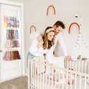 POVETIRE Headband Holder Hair Bows Organizer for Girls,Baby Headbands Hair Accessories Organizer Storage Wall Hanging Decor for Nursery Girls Room (Beige)