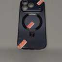 CANSHN 360 Spin Magnetic Stand for iPhone 17 Pro Case with Camera Control [Full Camera Protection] [Compatible with Magsafe] Translucent Matte Shockproof Protective Phone Cover 6.3" - Black