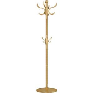 Metal Coat Rack Stand Coat Rack Freestanding with 12 Hooks Sturdy Heavy Duty Modern Coats Tree for Bags Clothes Hall Tree Hats Hanger Holder Stand for Entryway Bedroom Hallway Office, Gold