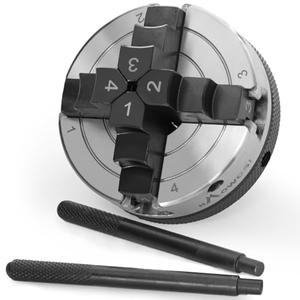 3 inch Mini Wood Lathe Chuck,4-jaw Self-Centering Lathe Chucks for Woodturning with 1 x 8TPI Thread, for Woodworking Lathe Tools