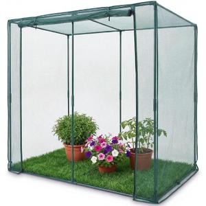 78" L x 39" W x 71" H Crop Cage, Plant Protection Tent with Heavy Duty Steel Frame and Zippered Door, Green Netting Cover for Garden, Lawn, Yard