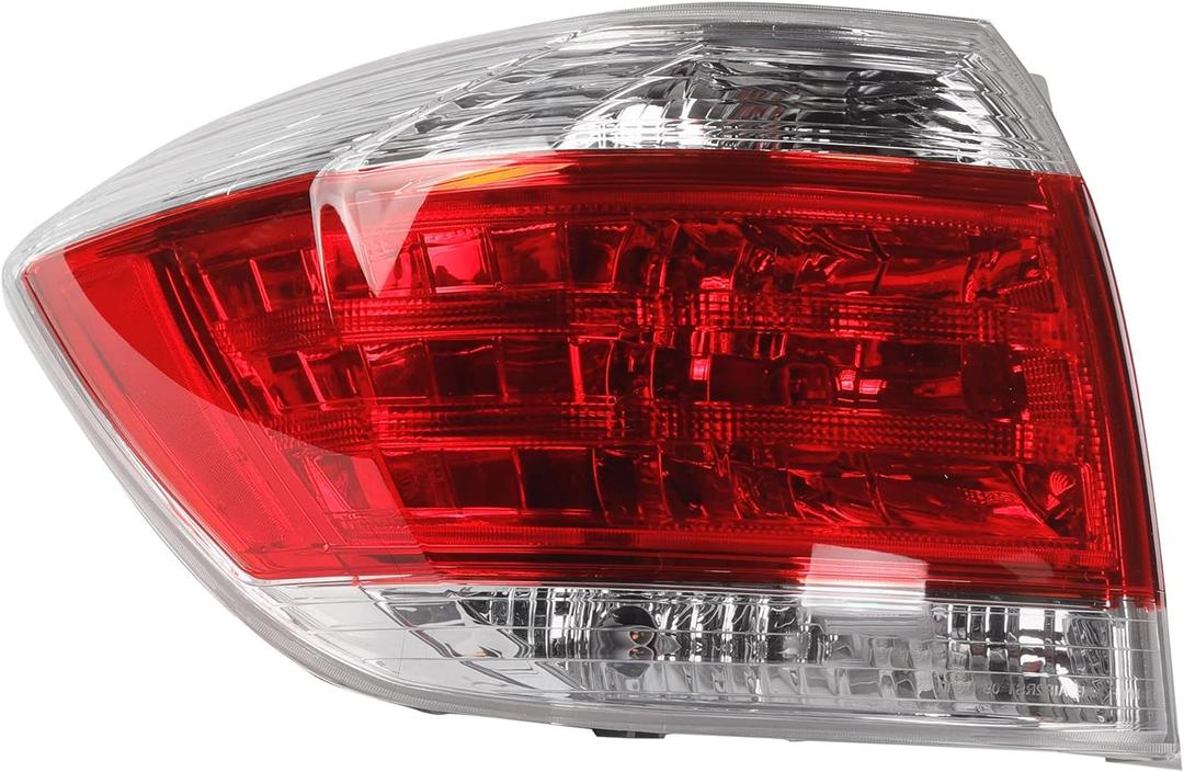 Dasbecan 815600E070 Left Tail Light Compatible with Toyota Highlander 2011 2012 2013 Replaces OEM# TO2800185 LH Left Side Brake Lamps Taillight Back Light