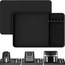 Silicone Heat Resistant Mats for Countertop, 24x16 Inch Air Fryer Mat with Kitchen Accessories Holder Pad for Microwave/ Oven, Compatible with Ninja/ Cosori/ Chefman/ Toshiba, Kitchen Countertop Protector