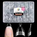 Luckyfairy Short Almond Nail Tips: 240pcs Half Cover Extra Short Fake Nails Almond Shape, Pre Etched Matted Soft Gel Press On Nails Extensions DIY Home Salon 12 Sizes