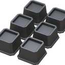 Bed Risers 2 Inch Heavy Duty Bed Elevators, Set of 6 Lifts Up 2000 lbs Furniture Riser for Sofa and Table, Black