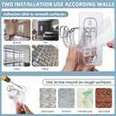 No Drill Curtain Rod Bracket Holders, (8 Pack) Adjustable Self Adhesive Curtain Hooks, No-Nail Stick on Wall Curtain Rod Hangers for Bathroom Bedroom Kitchen and Livingroom
