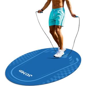 Jump Rope Mat Outdoor Indoor, Oval 52'' x 36'' Non-slip Fitness Exercise Mat, 5mm Shock Absorption Extra Thick Design, Suitable for Home Gym Floor, Concrete Jump Roping