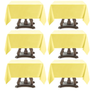 Square Tablecloth Yellow Tablecloths Stain-Wrinkle Resistant Washable Polyester Table Cloths for Holiday, Buffet Parties, and Weddinge, 7 pack