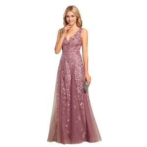 Ever-Pretty Women's Prom Dresses V Neck Sleeveless Tulle Hem A-Line Sequins Maxi Ball Gowns 02130 Size Medium