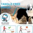 MingXpet Double Dog Leash for Two Dogs, No Pull Dog Leash, 360 Swivel No Tangle for Large Dogs Walking & Training, Shock Absorbing Reflective Bungee, Blue