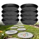 8 Pcs Stepping Stone Mold, Round Plastic Paver Molds for Concrete, Dia 15.1in/ 1.53 in Depth Cement Black Tray, Reusable DIY Form for Paving Garden Path, Walkway, Patio, Outdoor Landscaping