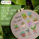 CRAFTILOO Embroidery Kits for Adults Hand Embroidery kit for Beginners with Stamped Embroidery Patterns Starter Embroidery Kit. Needlepoint kit Cross Stitch kit for Teens& Adults Cactus (Note To Self)