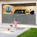 160 Inch Retractable Baby Gates Extra Wide, 42 Inch Extra Tall Retractable Gate for Indoor/Outdoor, 13 Foot Reinforced Retractable Dog Gate with Reinforcement Rod for Doorways, Stairs, Garage (Gray)