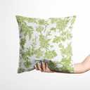 Green and White Floral Throw Pillow Covers, 2 Sets 18X18 Inch Decorative Throw Pillow Cases, Soft Cushion Case for Room Home Decoration