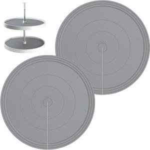 Lazy Susan Shelf Liner,Lazy Susan Liners for Kitchen Cabinet,Heat-Resistant, Non-Slip, and Easy-to-Clean Silicone Mats 2PCS