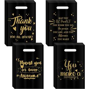 Aliceset 120 Pcs 2026 Thank You Gift Bags Employee Appreciation Gift Bags 11.8 x 7.8'' Plastic Merchandise Packaging with Handles Back to School Party Favors for Teacher Coworker