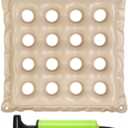 Inflatable Seat Cushions for Pressure Relief, Wheelchair Air Cushion for Bed Sore, Comfortable Waffle PadsCream 17x17inch