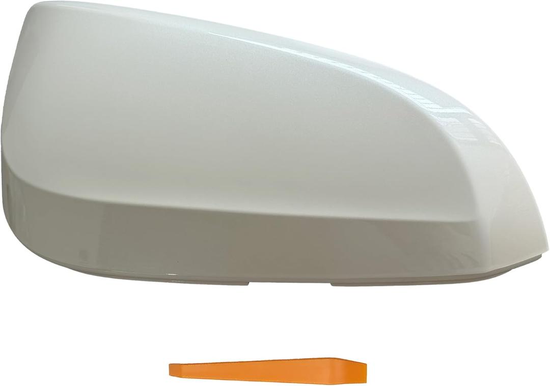 LAUBDGIE Passenger Right Side Mirror Cover Cap Compatible with Toyota Rav4 2013-2018 XLE/ SE/ LTD, 4RUNNER 2013-2023, RAV4 HV 2016 - Without Side Camera Models, Pearl White