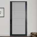 LazBlinds 1" Vinyl Mini Blinds for Doors, Cordless French Door Blinds for Privacy, Light Filtering Privacy Horizontal Shades for Front Door Patio Sidelight Glass Door, 34" W x 72" H, Grey