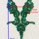 Handmade Rhinestones lace Applique Sewing Beads Crystal Trimming Patches Accessories for Dress Skirt (Rose red)