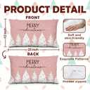 Pink Merry Christmas Pillow Covers 12x20, Preppy Christmas Decor, Pink and White Xmas Tree Snowflake Winter Lumbar Throw Pillow Covers for Girls Room Dorm Apartment