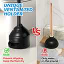 FORASTO Toilet Plunger with Holder - Powerful Clog Removal,Plungers for Bathroom,Bathroom Accessories,Cleaning Supplies,Home Essentials,Bathroom Decor,Toilet Bowl Cleaners,Black