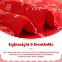 JSD Red Kids Christmas Comforter Set Twin Size, 2 Piece Xmas Tree Printed Microfiber Bedding Set, Machine Washable