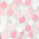 Light-Pink White Girls-Birthday Party-Decoration Garland - 52ft Baby Bridal Shower Blush Streamers Backdrop,Graduation 18th 30th 21st Adults Bachelorette Pool Supplies Banner Decor Lasting Surprise (White Pink Round)