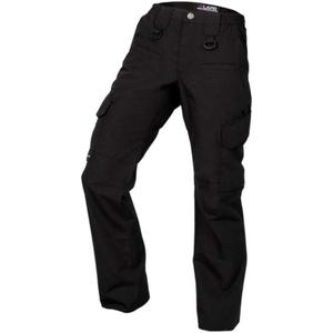 LAPG Women's Uniform Tactical Pants, Elastic Waistband Cargo Pants, Training Pants, Durable Work Pants for Women, Black, Size 14, Short