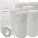 Kerlix Gauze Bandage Rolls - 4 1/2 in x 4.1 Yds, 6 Ply - 6 Single Sterile Pocuhes- Extra Absorbency - Latex Free, Hospital Grade Cotton Fluff Bandage Wrap Krinkle Style - for Wound Care & First Aid