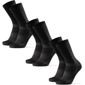 DANISH ENDURANCE Cycling Socks, Crew Length, Breathable, and Cushioned Bike Socks, for Men & Women, Unisex, 3-Pack (Large, Black)