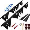 Stainless Steel Stove Gap Covers,Stove Gap Filler,Stove Gap Guards,Range Trim Kit,Easy Clean and Heat Resistant, Stretchable Length 13.8" to 27.5",Width 0.79",Black(2PCS),with Accessories