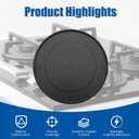 4-Pcs Gas Stove Burner Cap Set - Burner Cover for Gas Stove Replacement Kit with Black Enamel Finish, Gas Burner Covers for SABAF 2nd Generation Burners (3.93" x1, 2.95" x2, 2.17" x1)