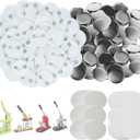 300 Sets 25mm/1 inch Button Supplies Button Parts for Button Maker Machine 25mm, Round Badge Blank Button Pins, Includes Plastic Button Pin Back Cover, Metal Cover, Clear Film&Blank Paper