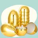 JOYIN 6 Pcs Large Gold Easter Eggs, 6 Inches Metallic Jumbo Plastic Eggs Fillable for Easter Themed Hunt Basket Stuffers Fillers Filling Treats Party Favor Classroom Prize Supplies
