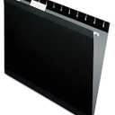 Pendaflex 04152 1/5 BLA Reinforced Hanging File Folders, Letter Size, Black, 1/5 Cut, 25/BX (4152 1/5 BLA)