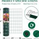 FOREHOGAR Green PVC Coated Welded Wire Fence 24 Inch x 25 Foot, 2 Inch x 3 Inch 16GA, Garden Border Fencing Roll Vinyl Coating Metal Wire Mesh for Yard Vegetable Plant Protection Poultry Netting