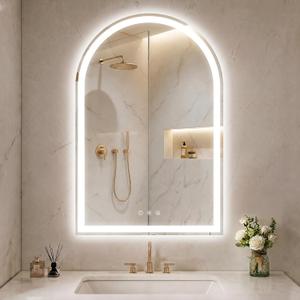 24"x36" Arched LED Lighted Bathroom Mirror with Lights