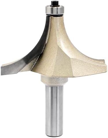 LDEXIN 1-1/4" Radius Roundover Router Bit with 1/2" Shank, Roundover Edging Router Bit Corner Rounding Edge Forming Bit for Woodworking Edge Processing, Silver