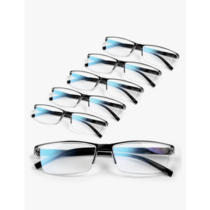 6 pack Executive Style Reading Glasses Men - Durable Readers with 99% Blue Light Blocking - Comfortable Fit with TR90 Frames