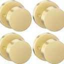 goldenwarm 4 Pcs Gold Dummy Door Knobs, Heavy Duty Zinc-Alloy Brushed Gold No-Turning Interior Door Knobs, Brushed Brass Indoor Doorknobs for Hallway, Inactive Half Dummy Door Knob