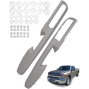 80994 Left & Right Armrest Repair Kit, Compatible with 2010-2014 Chevy Silverado Suburban Tahoe Avalanche, GMC Yukon Sierra 1500 2500 3500, with Door Release Handle Above Interior Gray Armrest (27 in) (Gray FL & FR (2PCS))