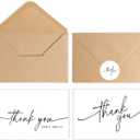 SPIRITDUST 52-pack Thank You Cards Bulk with Kraft Envelopes & Matching Stickers, 3.5x5 Inches, Minimalist Design | Perfect for Business, Weddings, Baby & Bridal Showers, Graduations & Funerals (Pack of 2)