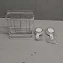 Toothbrush Holders Wall Mounted for Bathrooms, Suction Cup Electric Tooth Brush and Toothpaste Organizer Razor Holder for Shower, Countertop, Vanity, Clear (White)