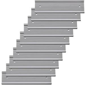 10 Pack Aluminum Name Plate Holders for Door or Wall, 2 x 8 Office Wall Mount Name Plate Holder with Textured Design and Double Sided Tape, for Office, Business, Meeting Room (Silver)