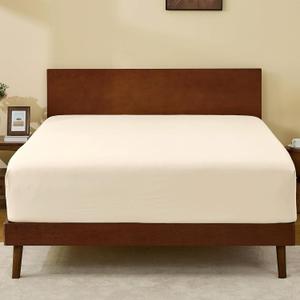 GOKOTTA King Size Fitted Sheet, Bottom Single Fitted Sheet Only with Elastic Corner Straps, Deep Pocket for 10-16 Inch Mattress - Soft Microfiber - Breathable, Hypoallergenic, Wrinkle Free - Beige