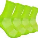 Hycome 4Pairs Socks Sport Running Calf Socks Performance Cushioned Breathable Crew Socks for Men Women (4Pair Green, Medium)