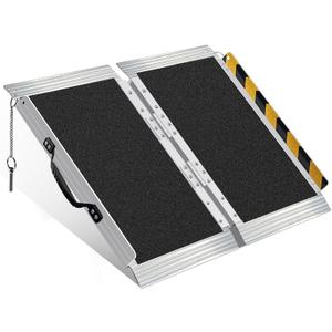 2FT Portable Wheelchair Ramp 800lb Capacity, Folding Non-Slip Aluminum Handicap Ramp, Ramps for Wheelchairs for Home, Doorways, Stairs, Thresholds, Car Curbs, Scooters & Carts