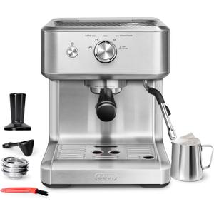 Gevi EzBru 1000 58mm Commercial Espresso Machine | PID & NTC Temp Control, 4 Adjustable Shot/Temp, Powerful Steam Wand & Barista Kit for Home & Caf
