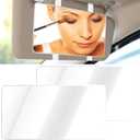 2 PCS Car Sun Visor Mirror, Cosmetic Makeup Mirrors with Straps, HD Car Interior Cosmetic Mirror, Universal Sun Visor Mirrors for Trucks, Cars, SUVs (White)